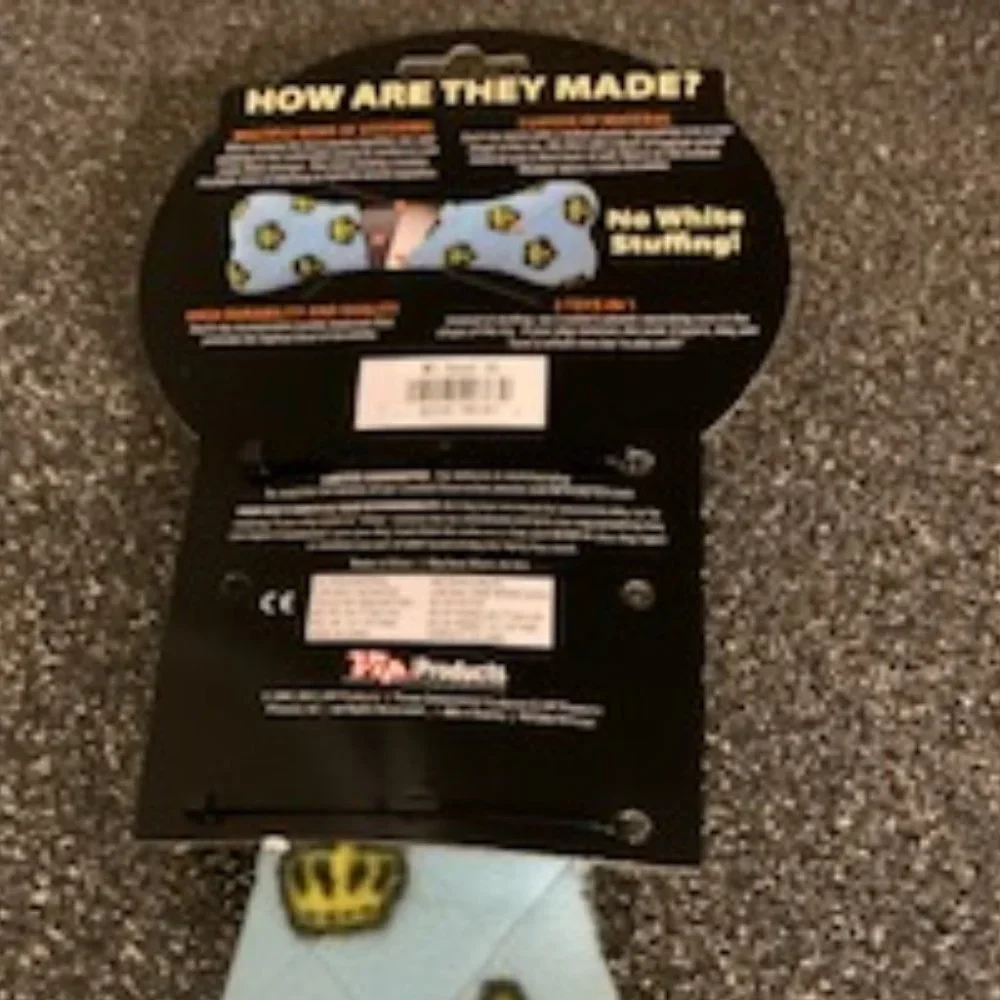 MIGHTY- No Stuff Bone-Blue– Squeaky Plastic Core. 2-in-1 Toy.